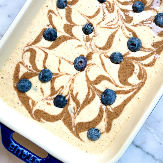 Pasolivo Lemon Blueberry Baked Oats with Almond Butter Swirl Recipe